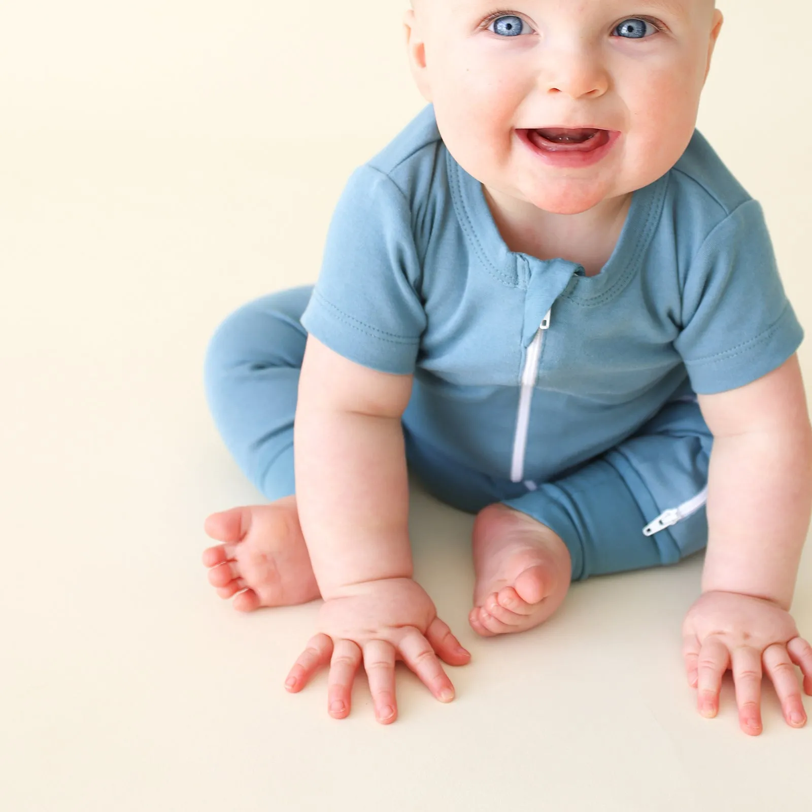 Organic Essential Basics '2-Way' Zip Romper - Short Sleeve