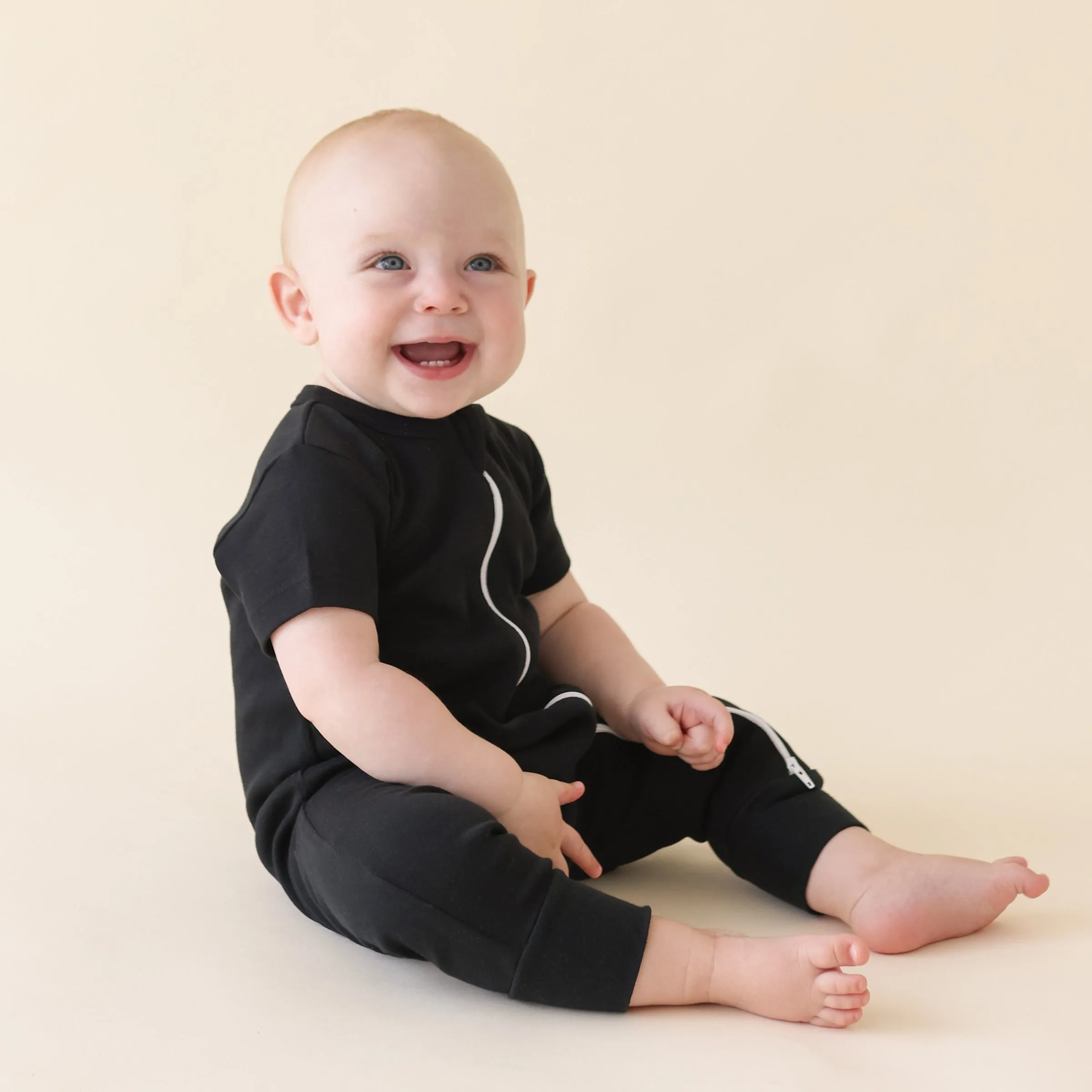 Organic Essential Basics '2-Way' Zip Romper - Short Sleeve