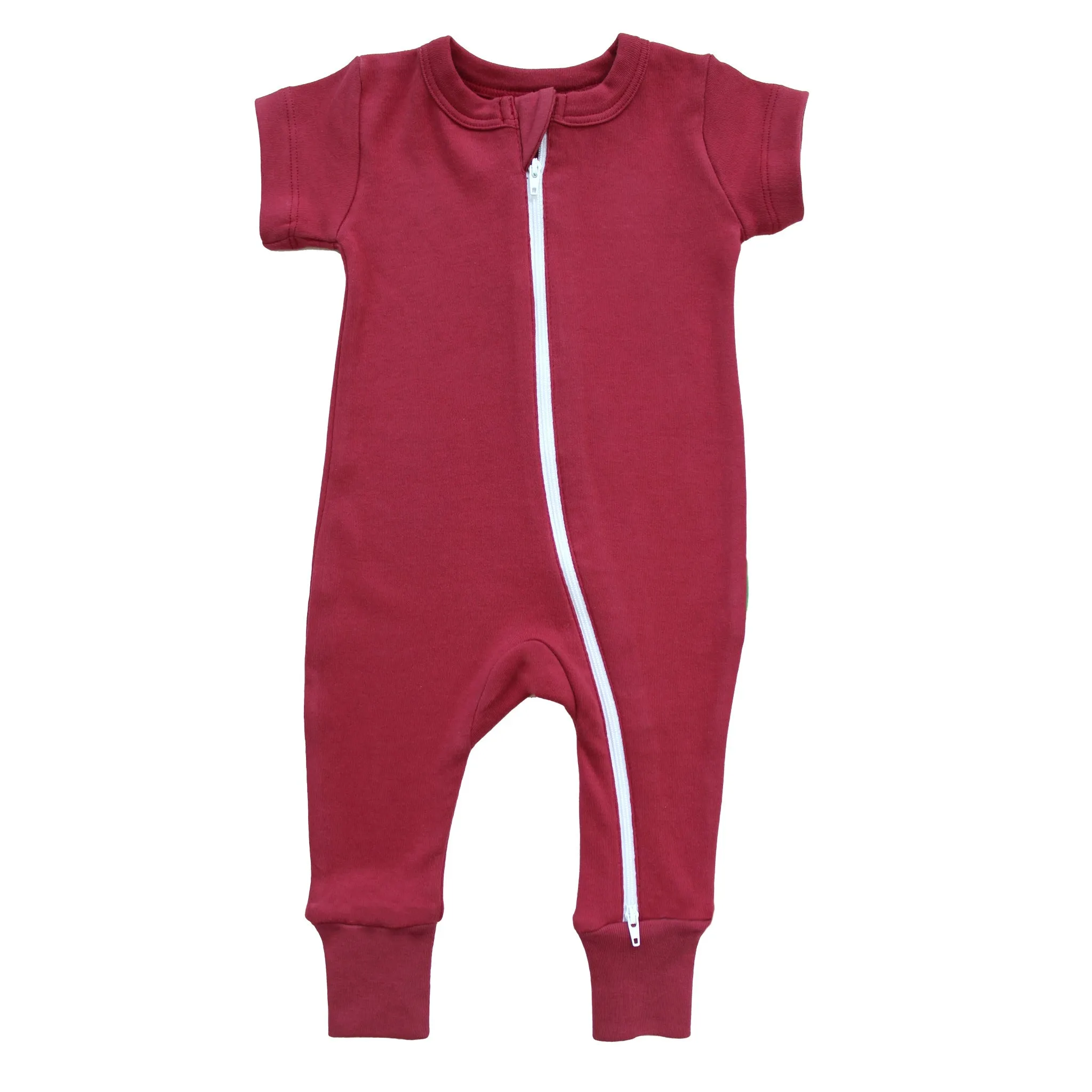 Organic Essential Basics '2-Way' Zip Romper - Short Sleeve