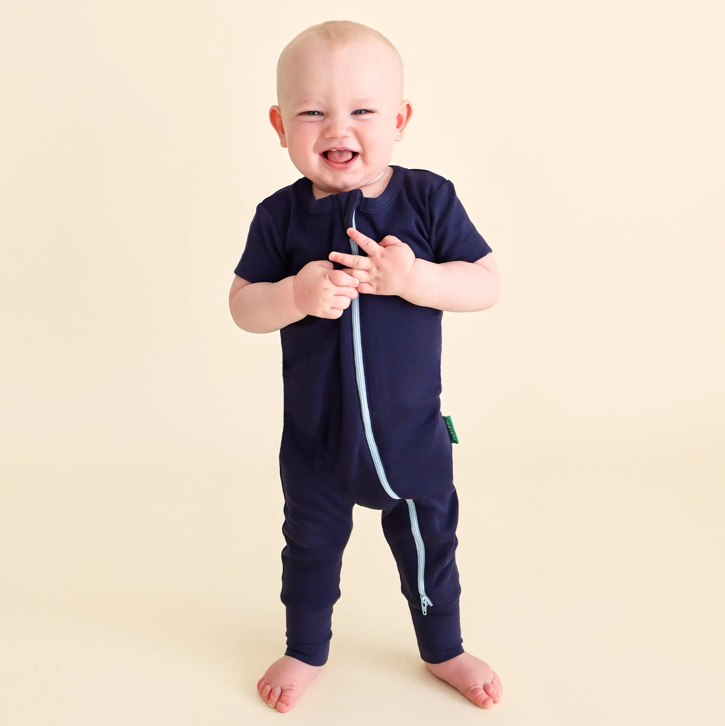 Organic Essential Basics '2-Way' Zip Romper - Short Sleeve