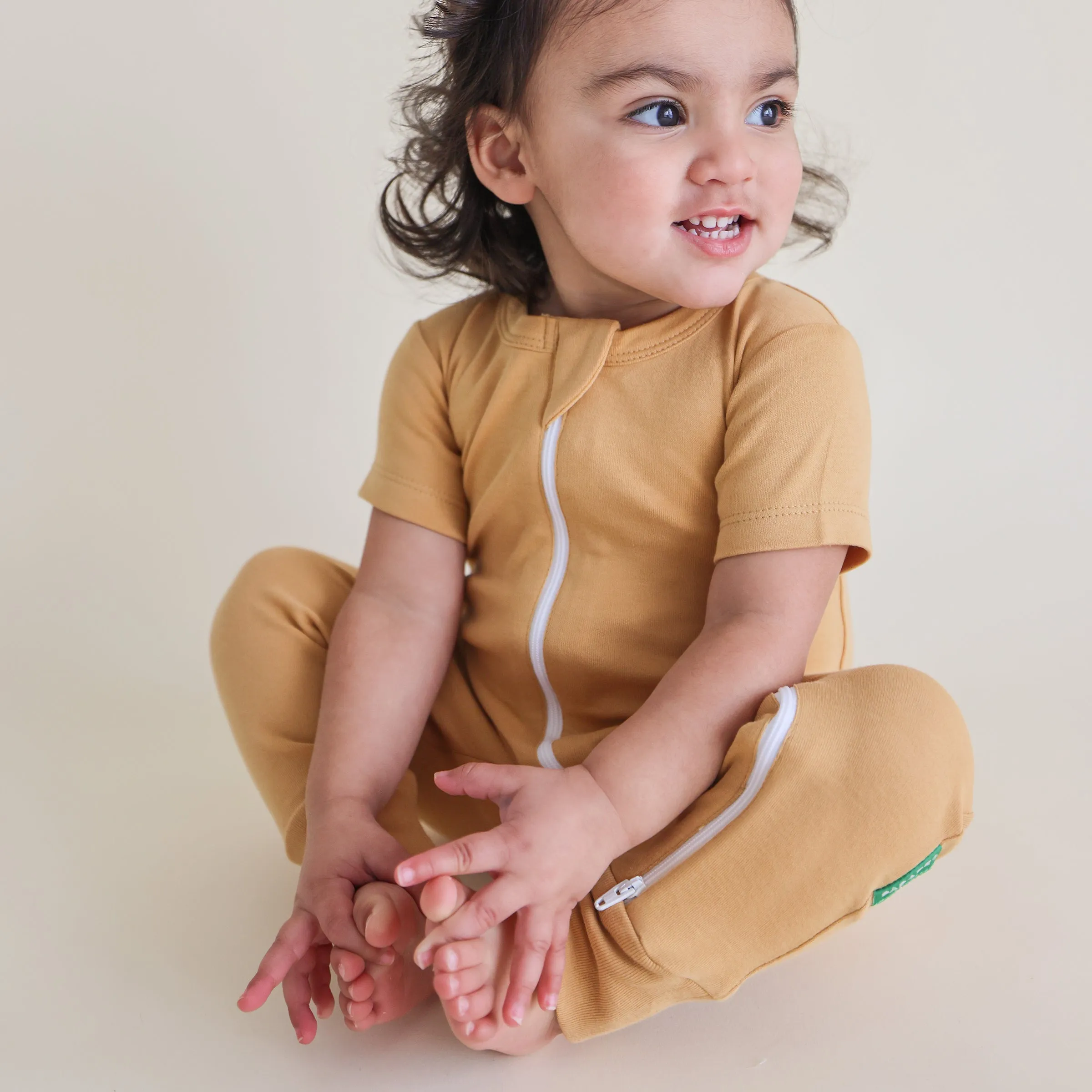 Organic Essential Basics '2-Way' Zip Romper - Short Sleeve