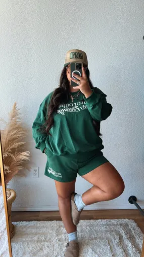 Out of Office Forrest Green Sweat Set