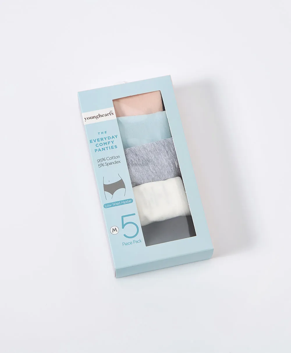 Pretty Contrast Cotton 5-pack Hipster Panties