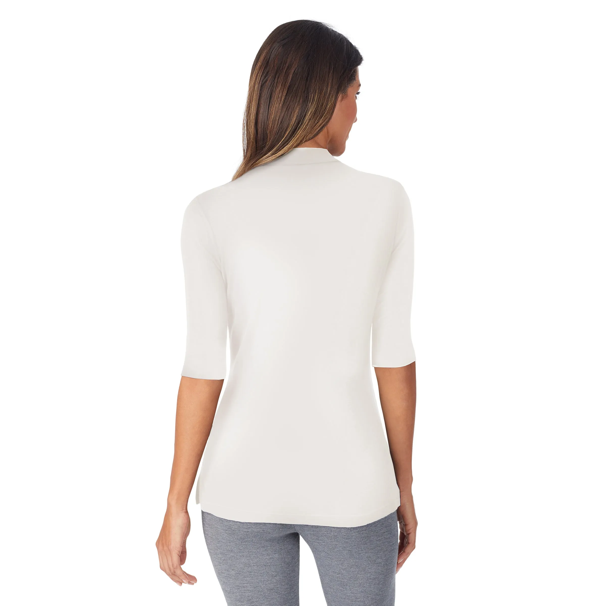 Softwear With Stretch Elbow Sleeve Mock Neck