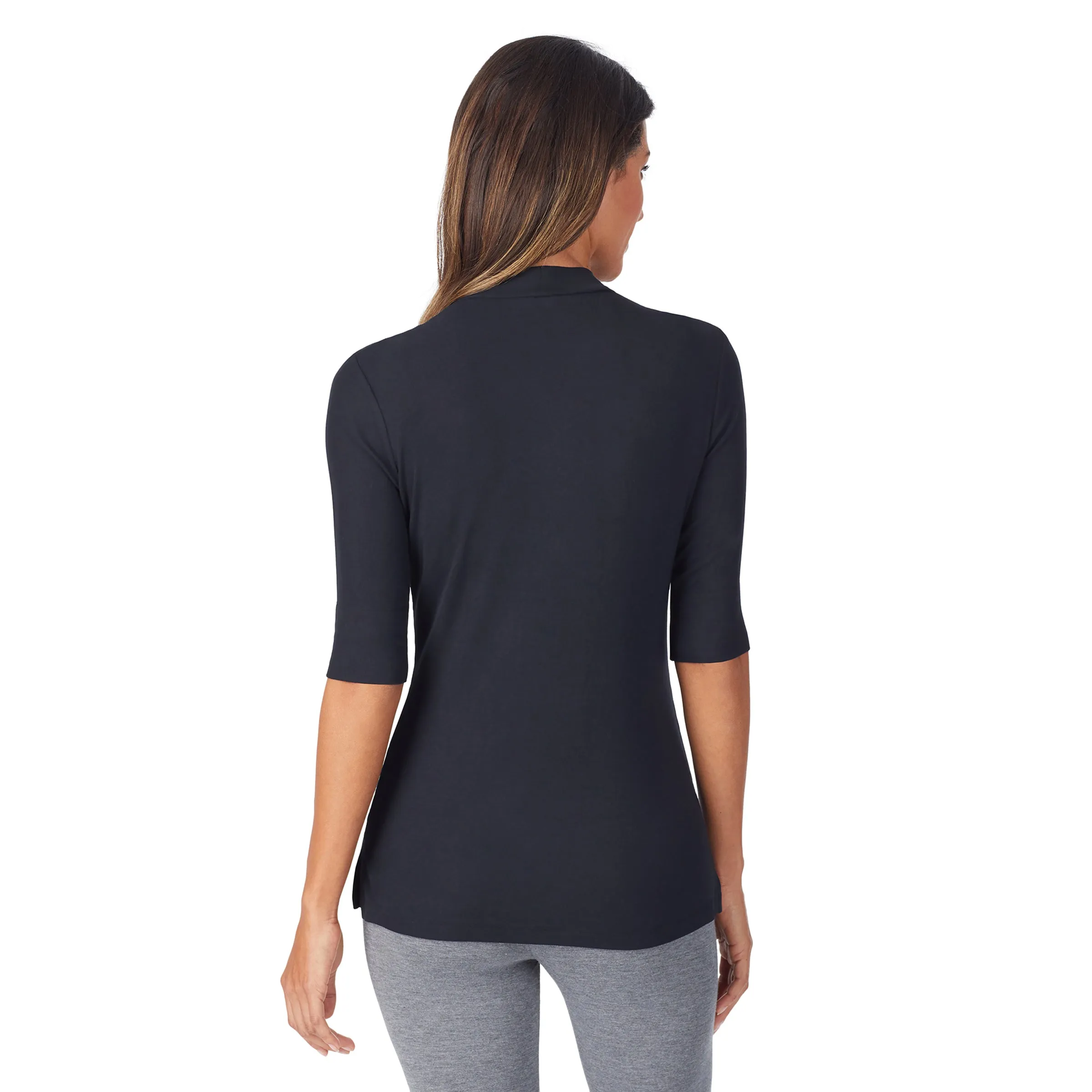 Softwear With Stretch Elbow Sleeve Mock Neck