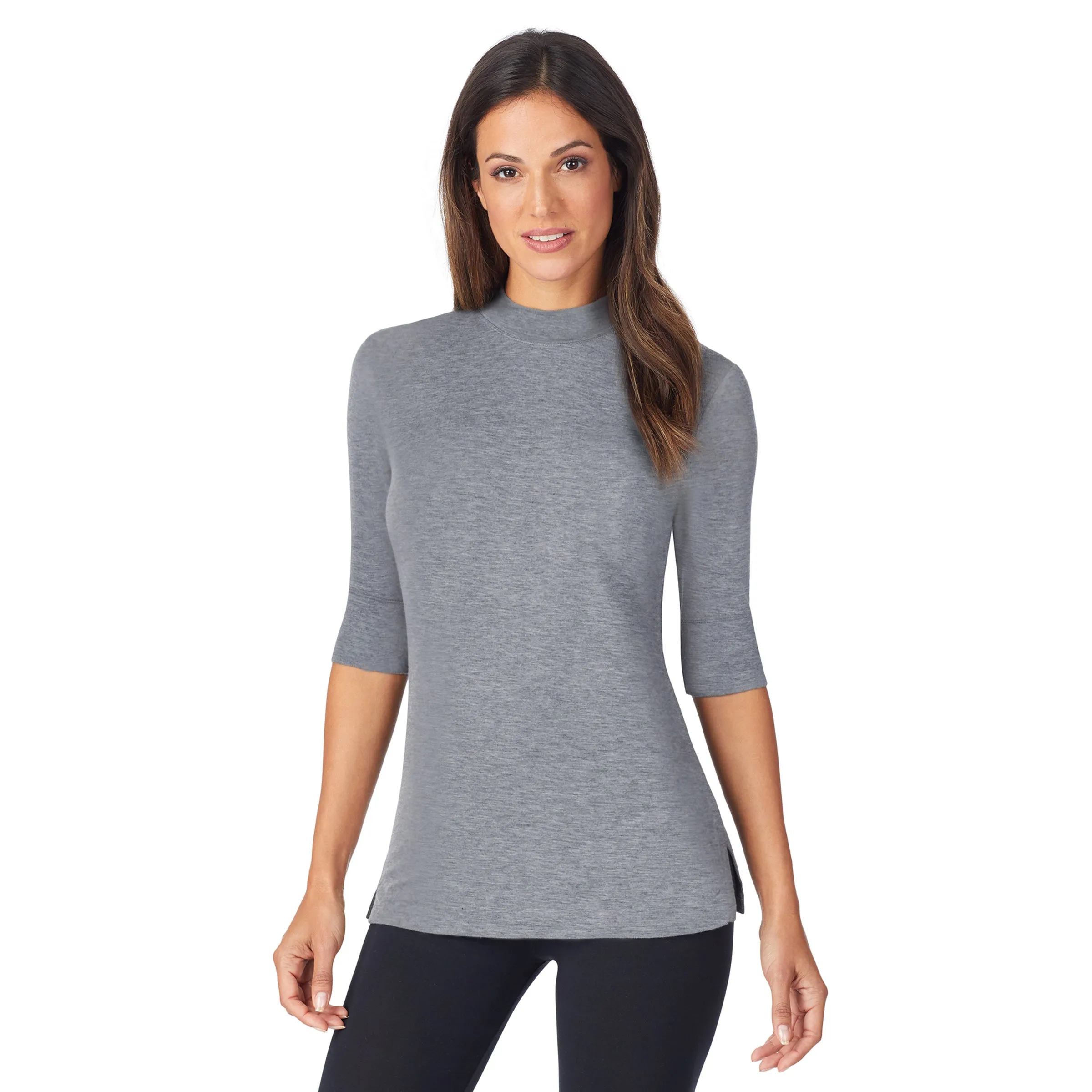 Softwear With Stretch Elbow Sleeve Mock Neck