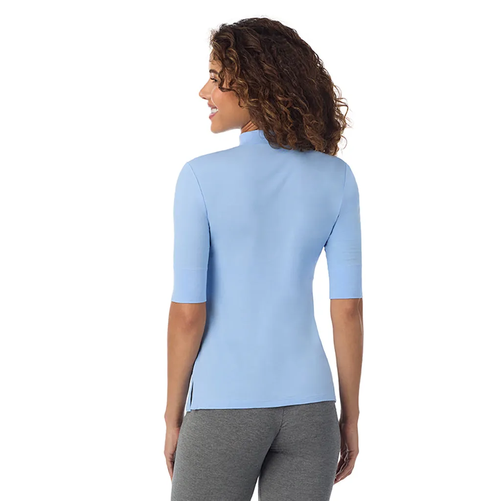 Softwear With Stretch Elbow Sleeve Mock Neck