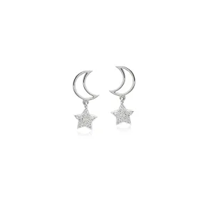 Star & Moon Cubic Zirconia Earrings