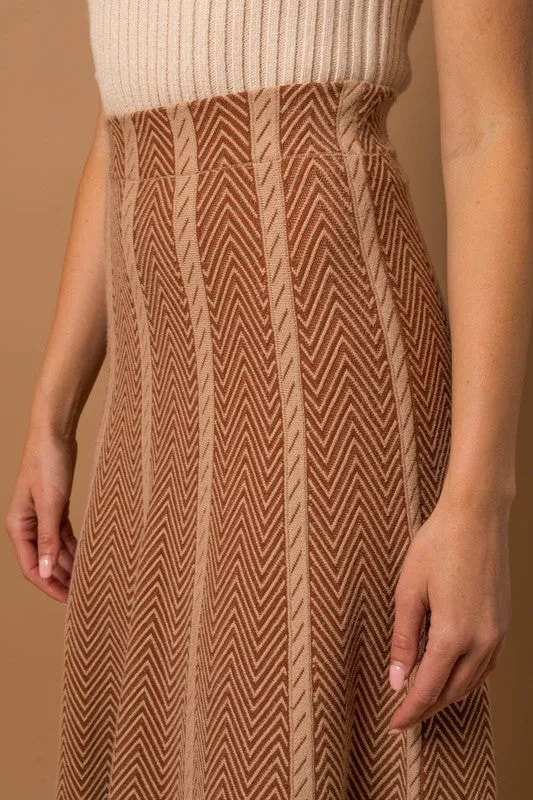 The Herringbone Stripe Sweater Skirt (DS)