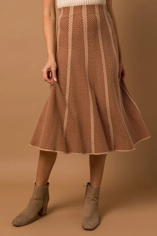 The Herringbone Stripe Sweater Skirt (DS)