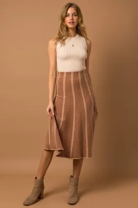The Herringbone Stripe Sweater Skirt (DS)