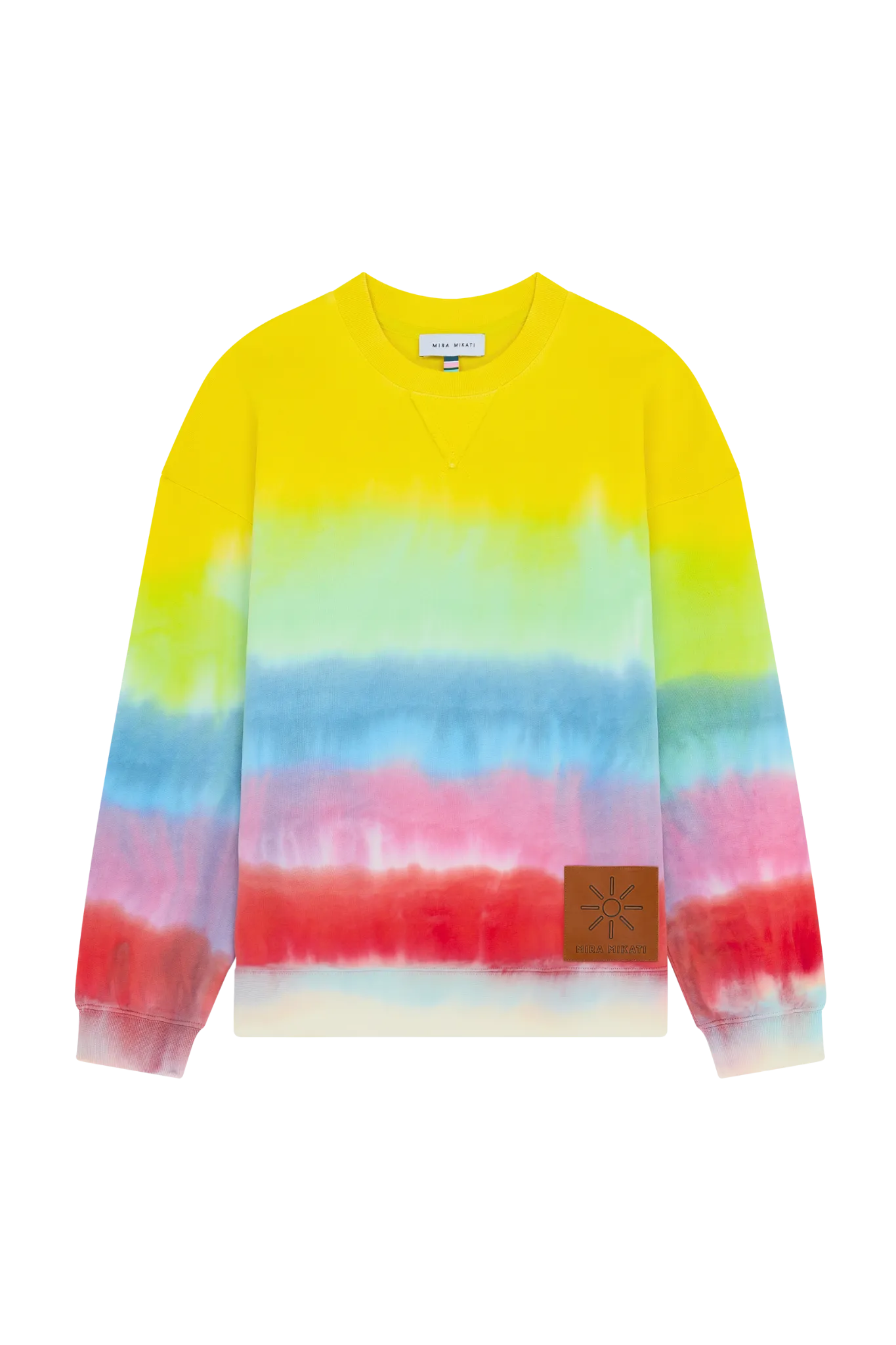 Tie-Dye Leather Patch Sweatshirt