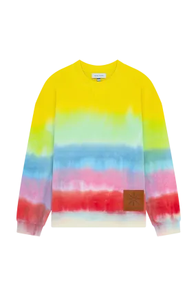 Tie-Dye Leather Patch Sweatshirt