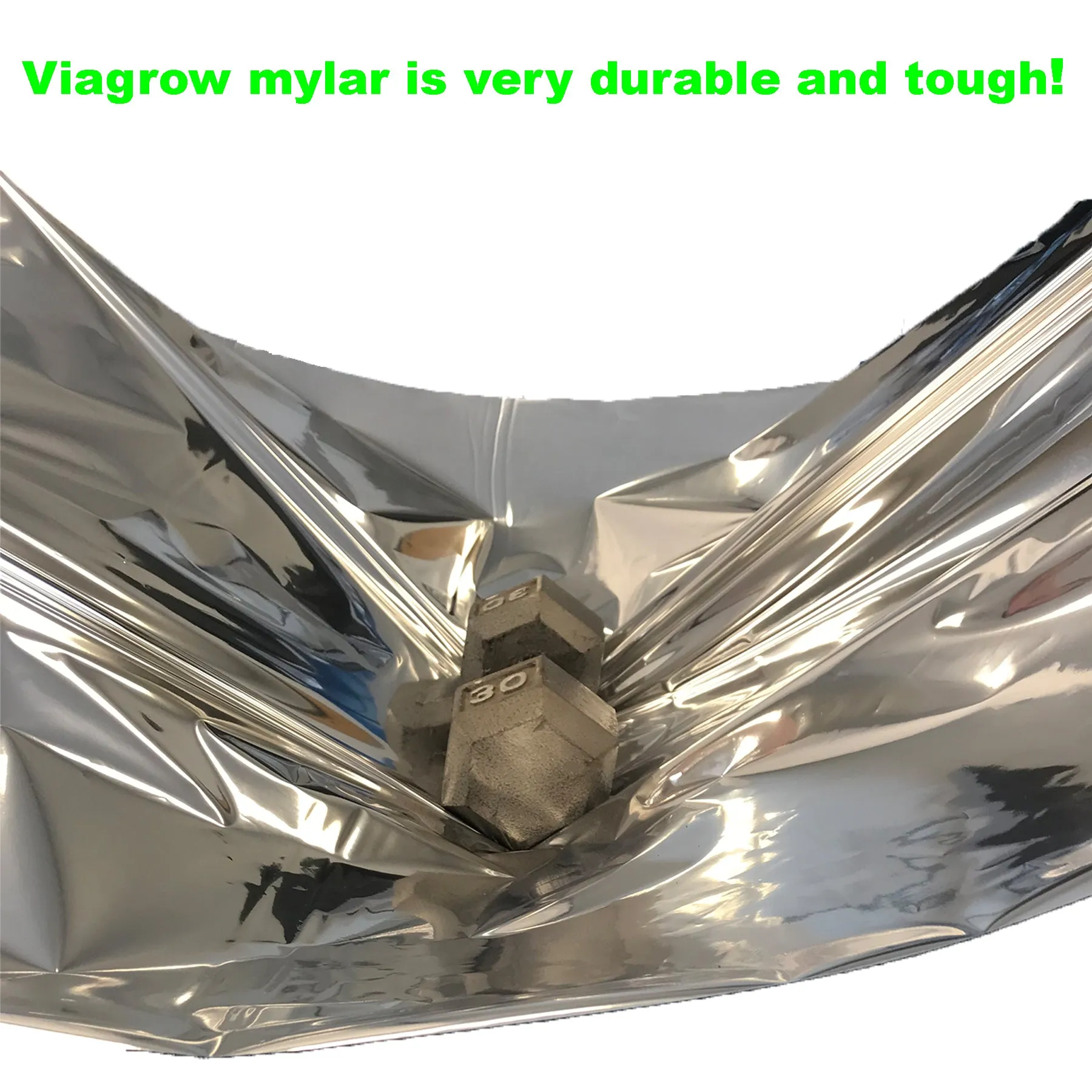 Viagrow 100FT Mylar Reflective Material, White/Silver (Case of 6)