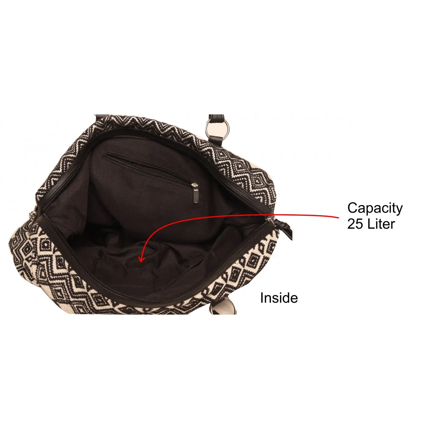 Women Black White Womens Weekender Bag Big Size