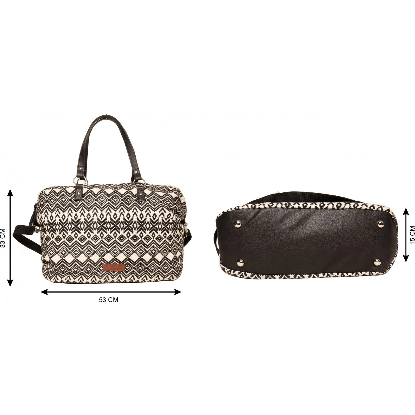 Women Black White Womens Weekender Bag Big Size