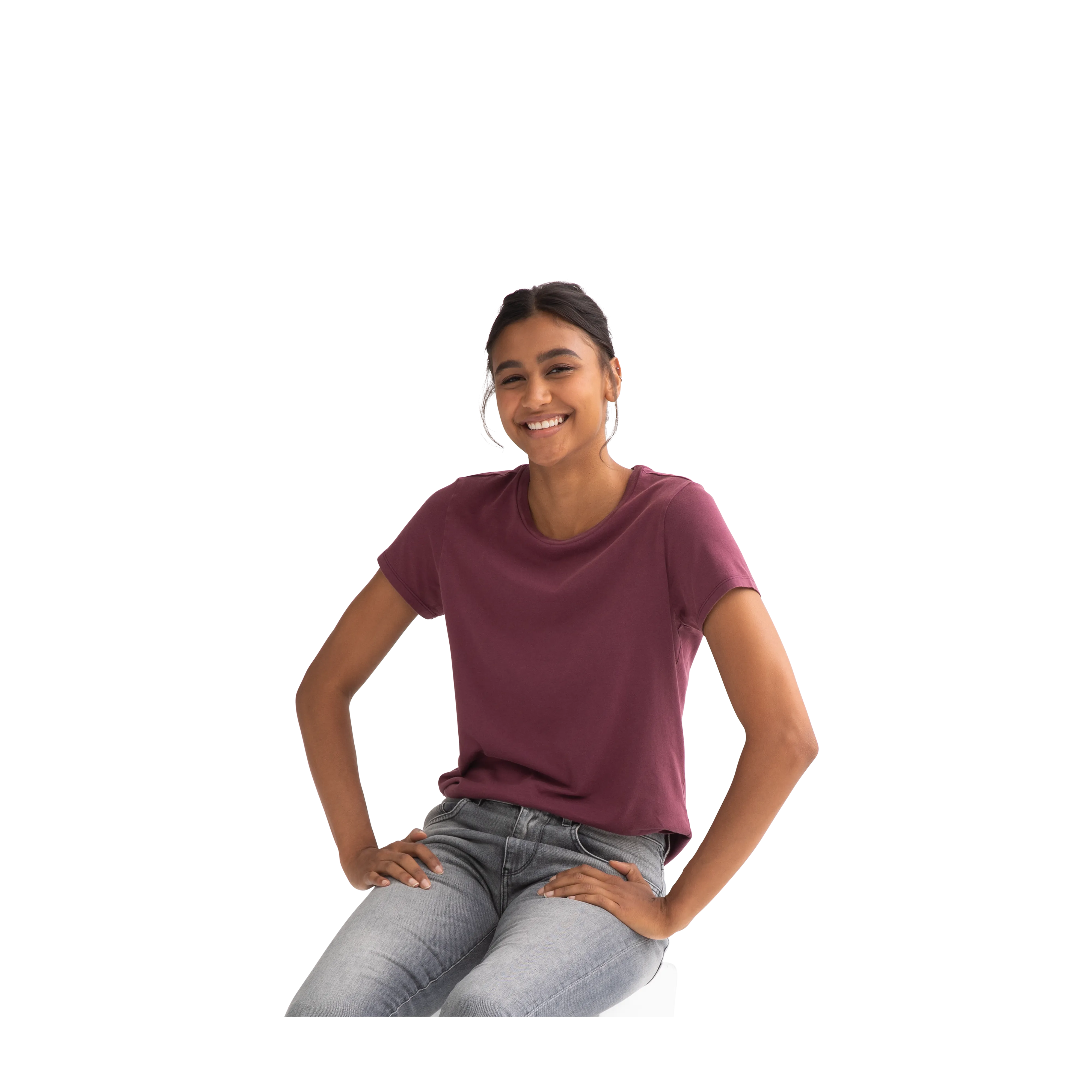 Women's Garment Wash Crew Neck T-Shirt