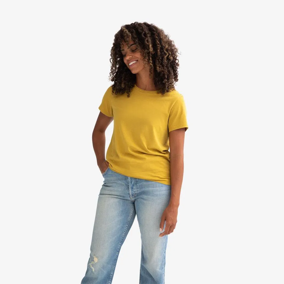 Women's Garment Wash Crew Neck T-Shirt