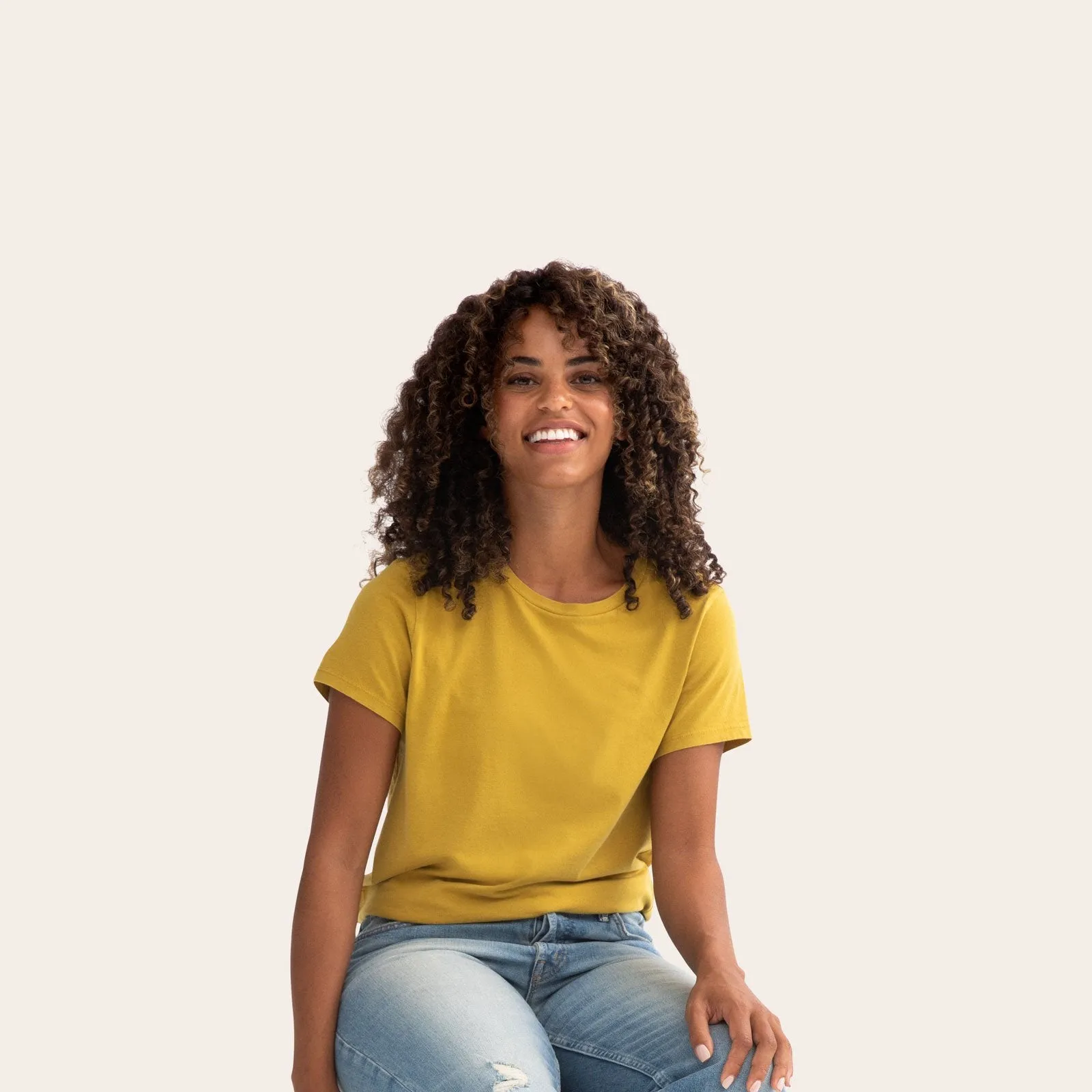 Women's Garment Wash Crew Neck T-Shirt