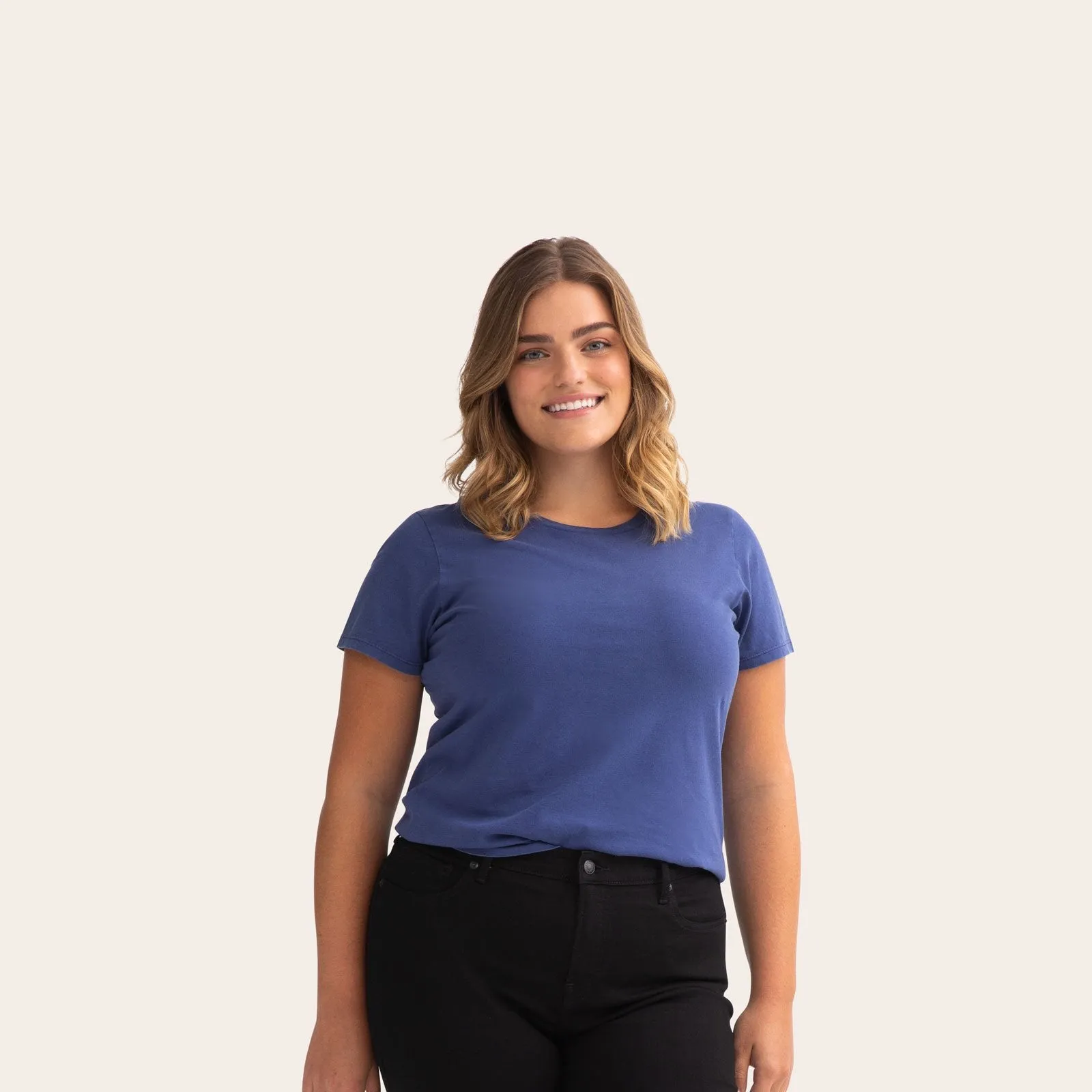 Women's Garment Wash Crew Neck T-Shirt