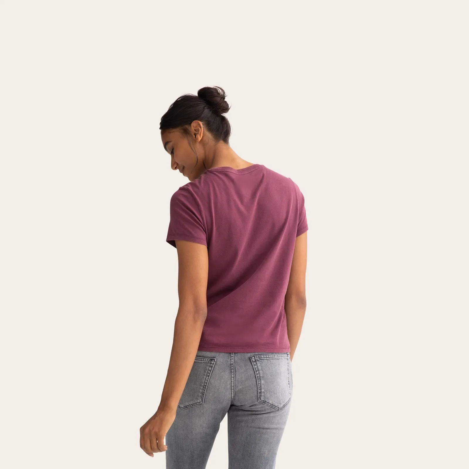 Women's Garment Wash Crew Neck T-Shirt