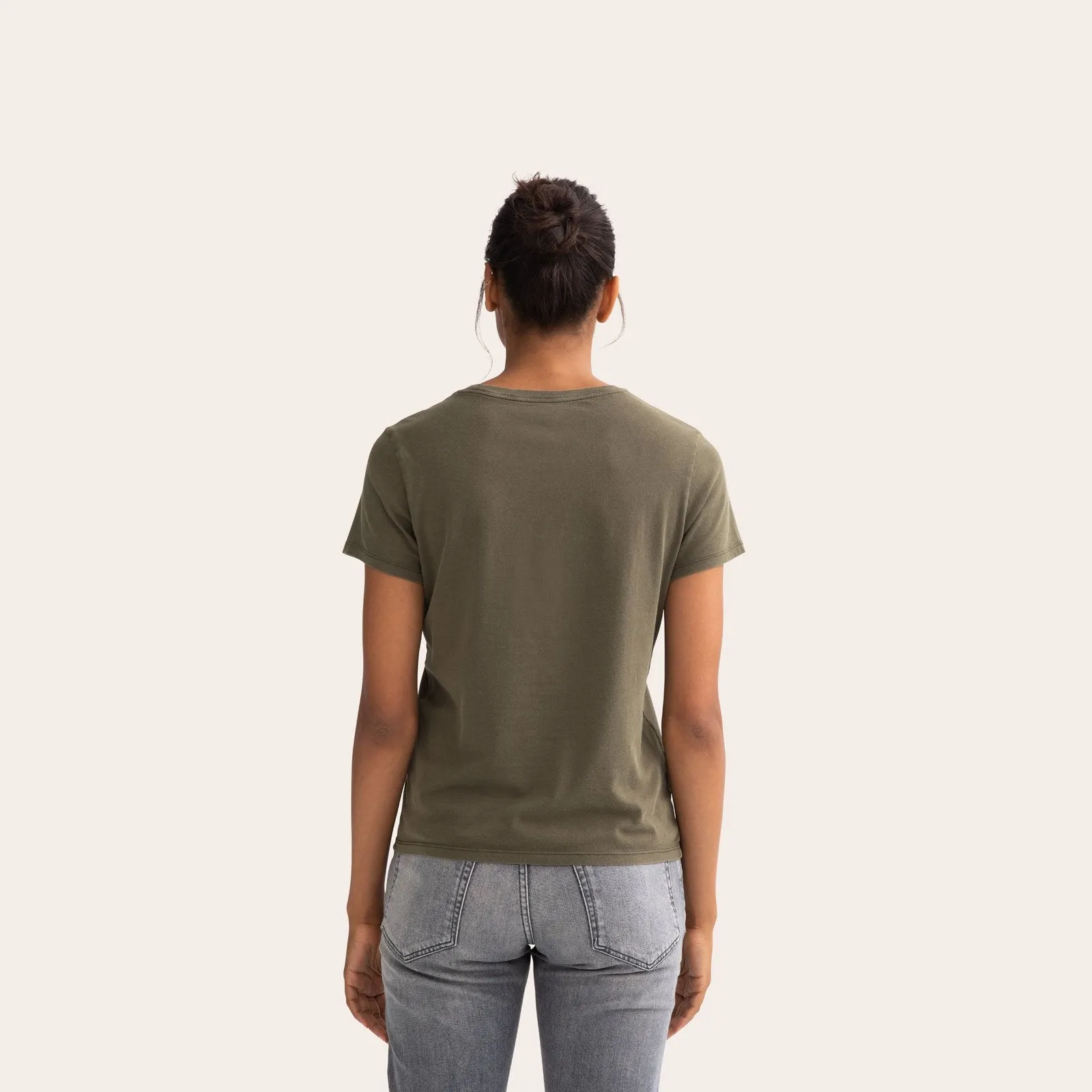 Women's Garment Wash Crew Neck T-Shirt