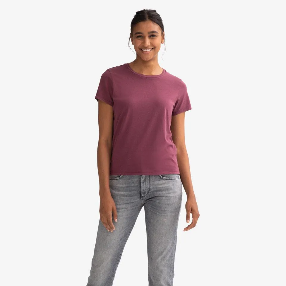 Women's Garment Wash Crew Neck T-Shirt